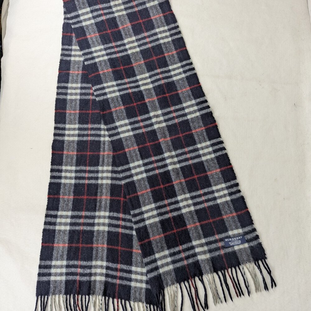 Burberry Lambswool Plaid Check Scarf Black Unisex | Warm & Soft | Quick Ship